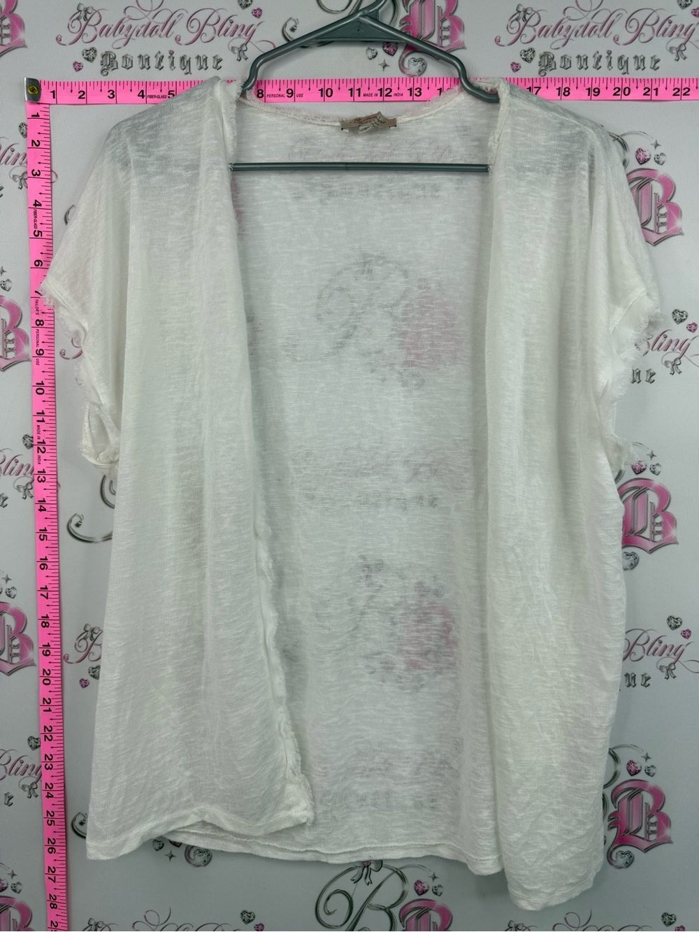 Bellambia cardigan tshirt Lightweight Open-Front Short-Sleeve Cardigan - White